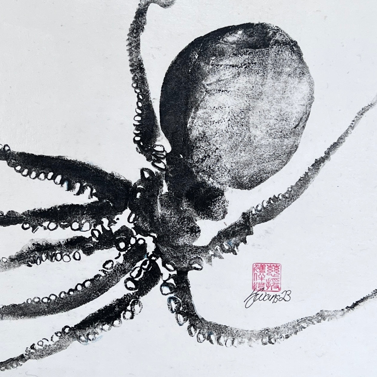 Octopus Print In Black Frame