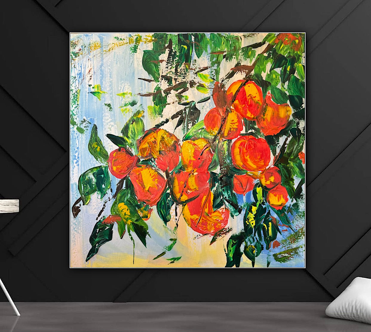 ' Orange tree' original oil painting on canvas 77 x 77cm