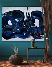 Load image into Gallery viewer, ‘Blue Laguna’ large original abstract oil painting on canvas  120 x 100cm
