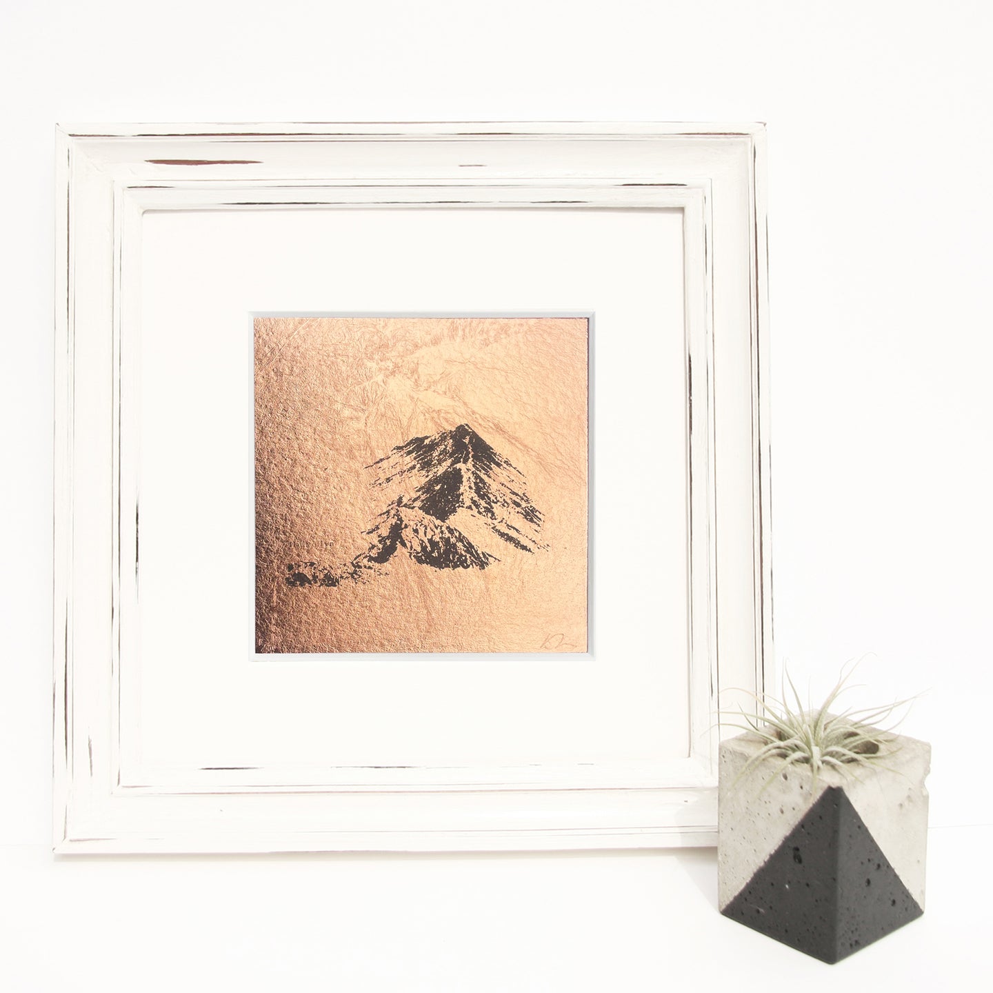 'Lake District Mountains' Original Copper Leaf Silkscreen Print