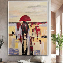 Load image into Gallery viewer, ‘London in the rain  &#39; original abstract oil painting on canvas 120x90cm
