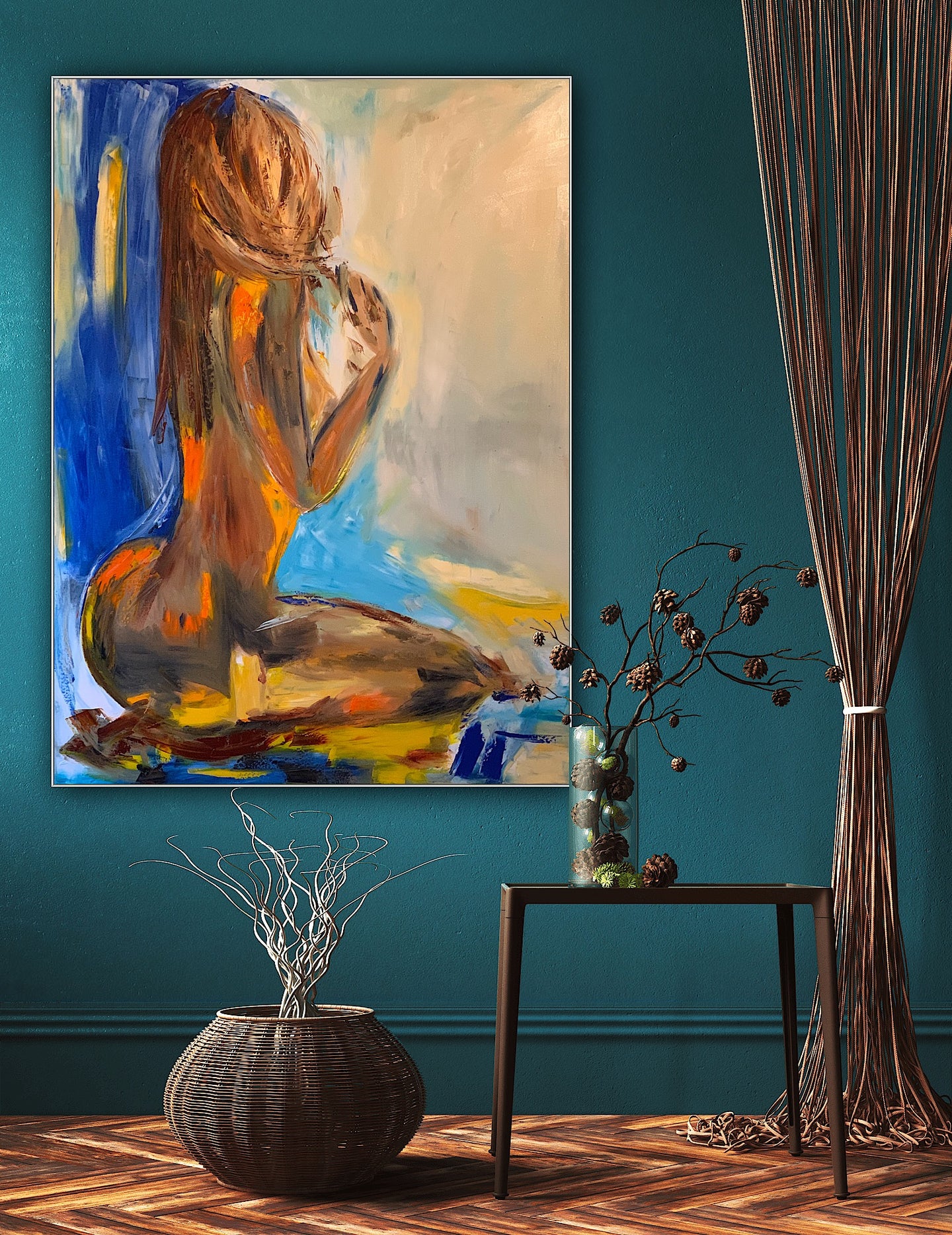 Nude in the morning original abstract oil painting on canvas 100x80cm