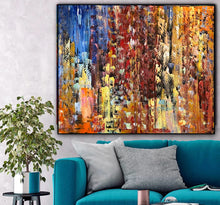 Load image into Gallery viewer, ‘Sea of flowers reflections’ original abstract oil painting on canvas 120x100cm
