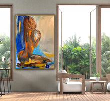 Load image into Gallery viewer, Nude in the morning original abstract oil painting on canvas 100x80cm
