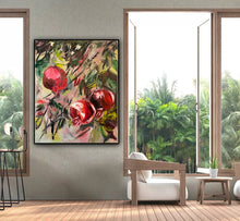Load image into Gallery viewer, Pomegranate tree original abstract oil painting on canvas 76 x 60cm
