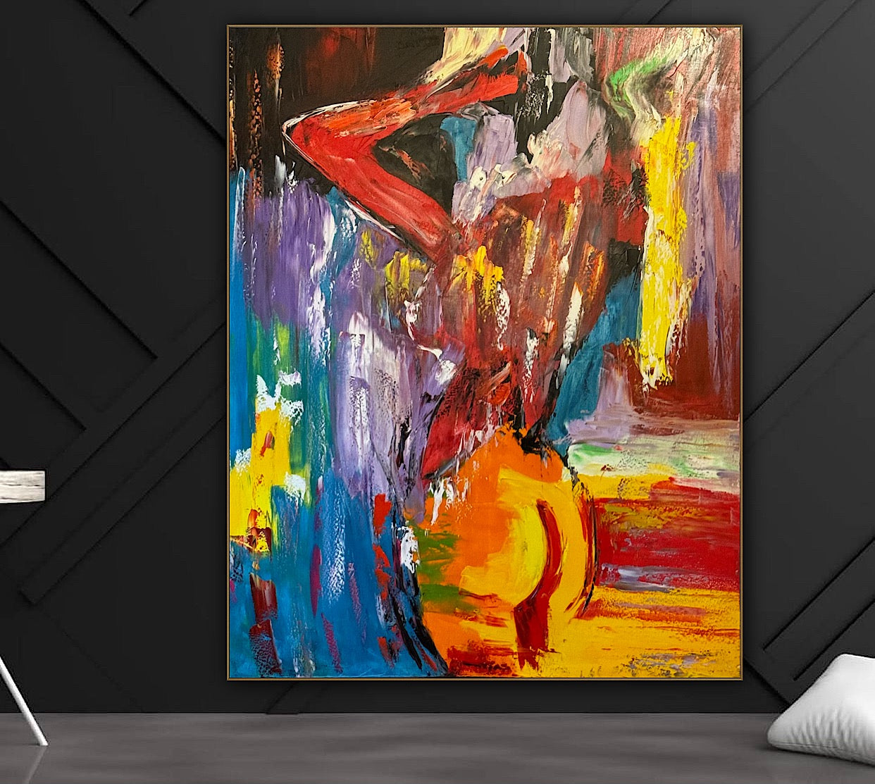 Nude love original abstract oil painting on canvas 100 x 80cm