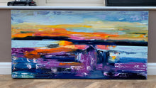 Load image into Gallery viewer, ‘Seascape ’ original abstract oil painting on canvas 120x60cm
