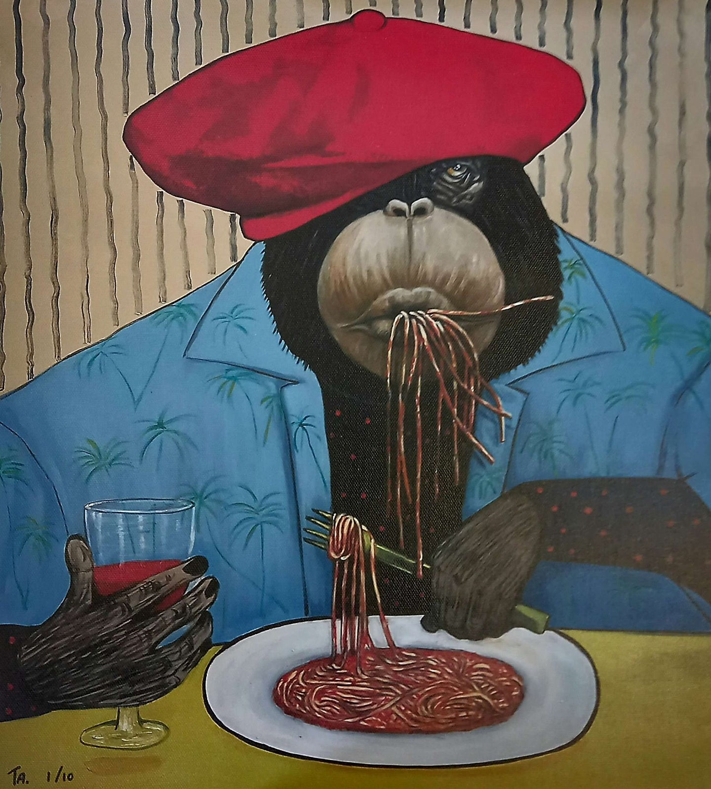 Boss Eating Spaghetti , print