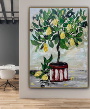 Load image into Gallery viewer, original abstract oil painting on canvas 100x80cm ‘lemon tree’
