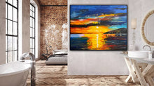 Load image into Gallery viewer, &#39;A Sunrise&#39; abstract oil painting on large canvas 100x80cm from Sabina Swan Art
