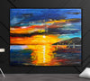 'A Sunrise' abstract oil painting on large canvas 100x80cm from Sabina Swan Art