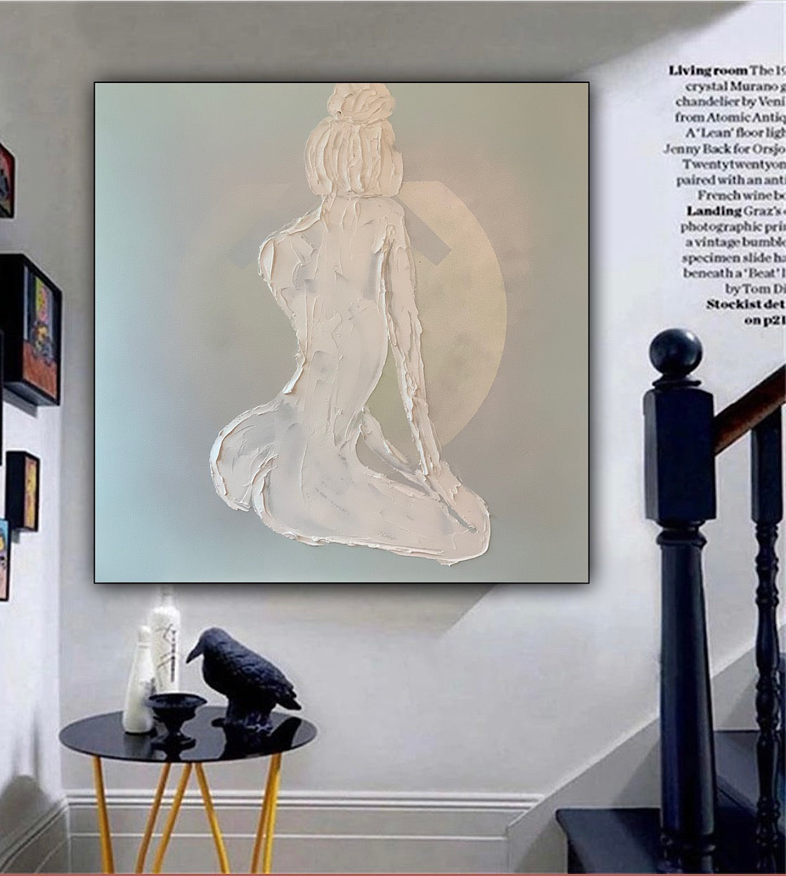Nude  in white abstract oil painting 80 x 80cm richter style