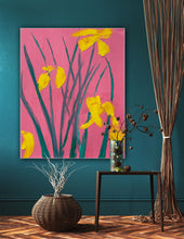 Load image into Gallery viewer, Yellow flowers original abstract oil painting on canvas 76 x 60cm richter style
