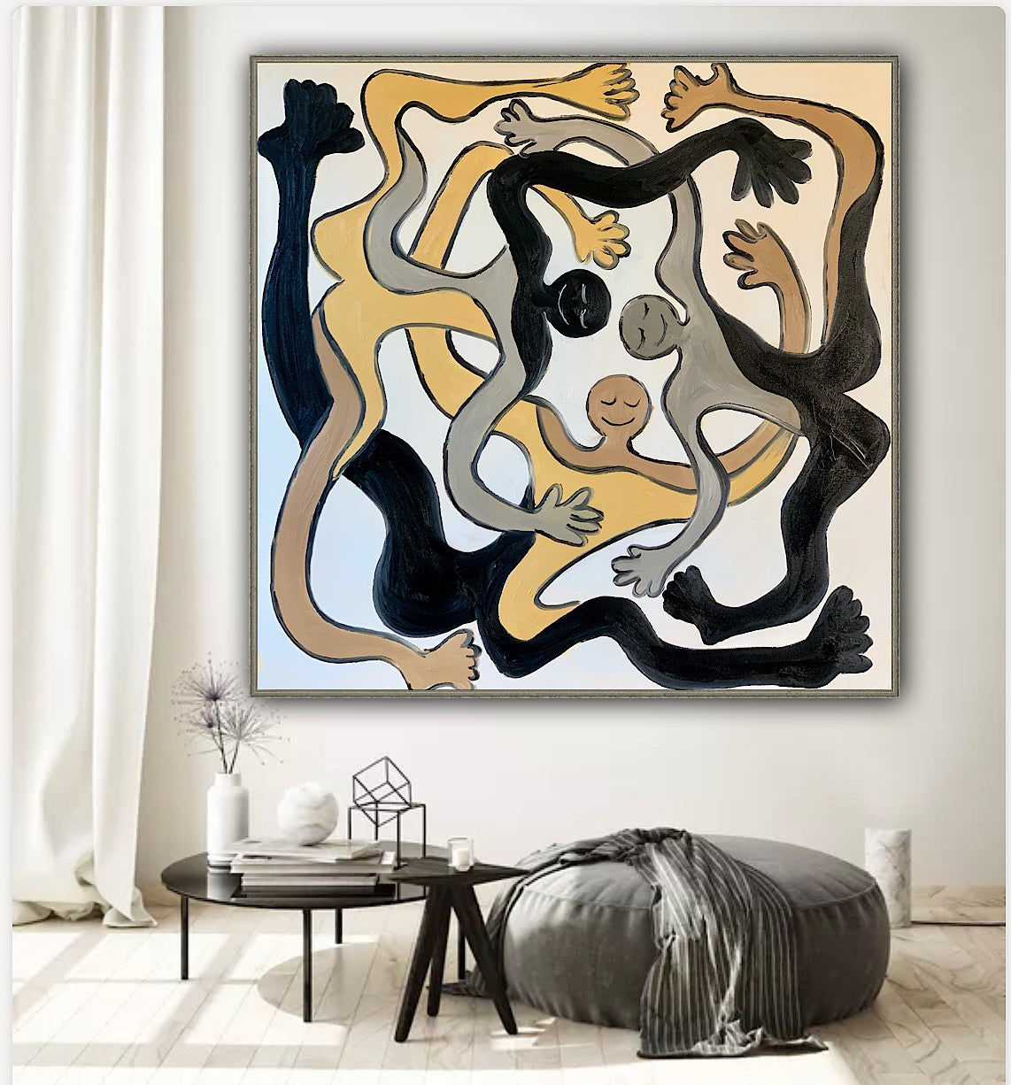 An acrobat dance picasso  abstract original oil painting on canvas 80 x  80cm