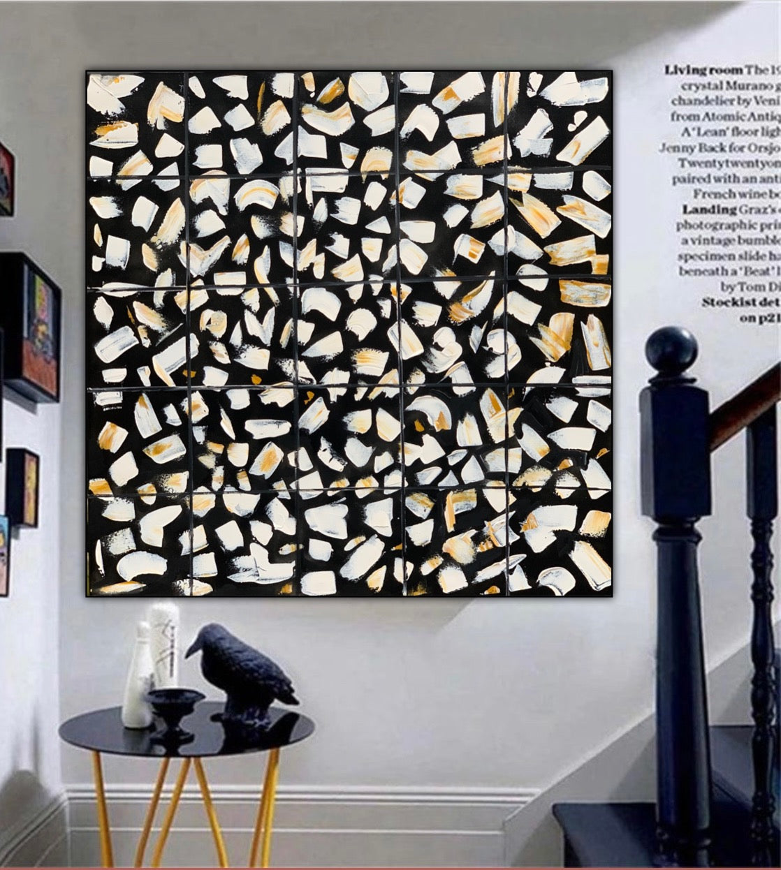 Pebbles original abstract oil painting on canvas 100 x 100cm
