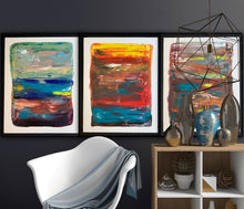 Load image into Gallery viewer, ‘Seascapes&#39; set of three original oil paintings on canvas direct from Sabina Swan ARt  150x90cm
