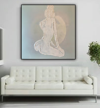 Load image into Gallery viewer, Nude  in white abstract oil painting 80 x 80cm richter style
