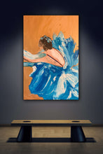 Load image into Gallery viewer, &#39;Ballet in blue&#39; original oil painting on canvas 90 x 60 cm
