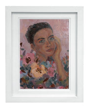 Load image into Gallery viewer, Flora, Small Oil Portrait with Copper Leafing
