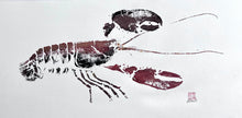 Load image into Gallery viewer, Menai Strait Lobster, Gyotaku Printed and Wet Mounted.
