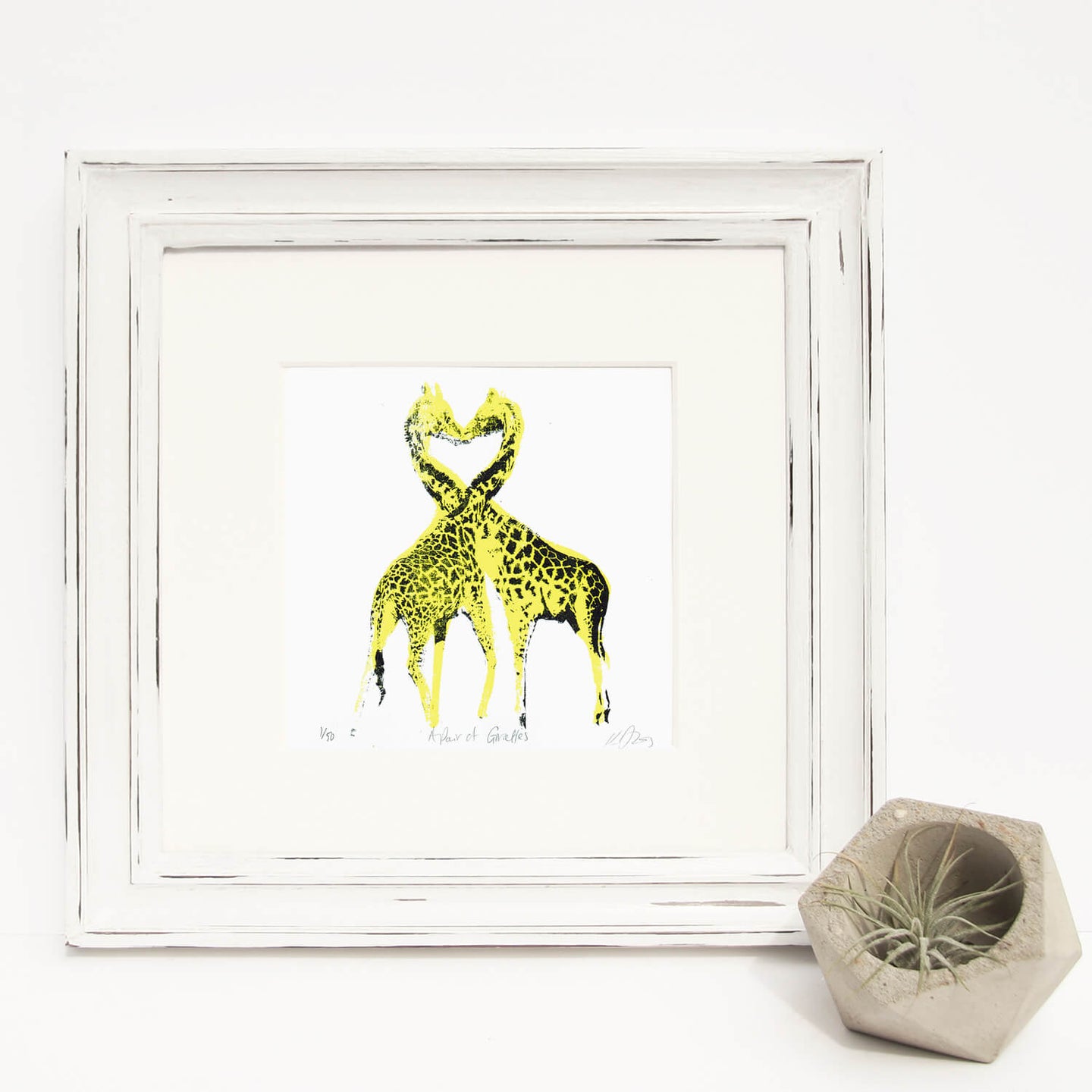 'A Pair of Giraffes' Original Silkscreen Print